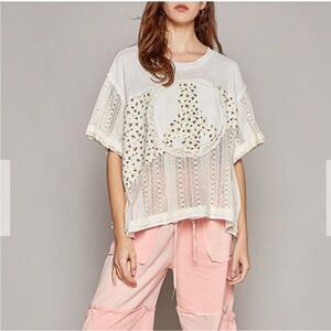 NWOT POL Peace Be With You Top Size Large